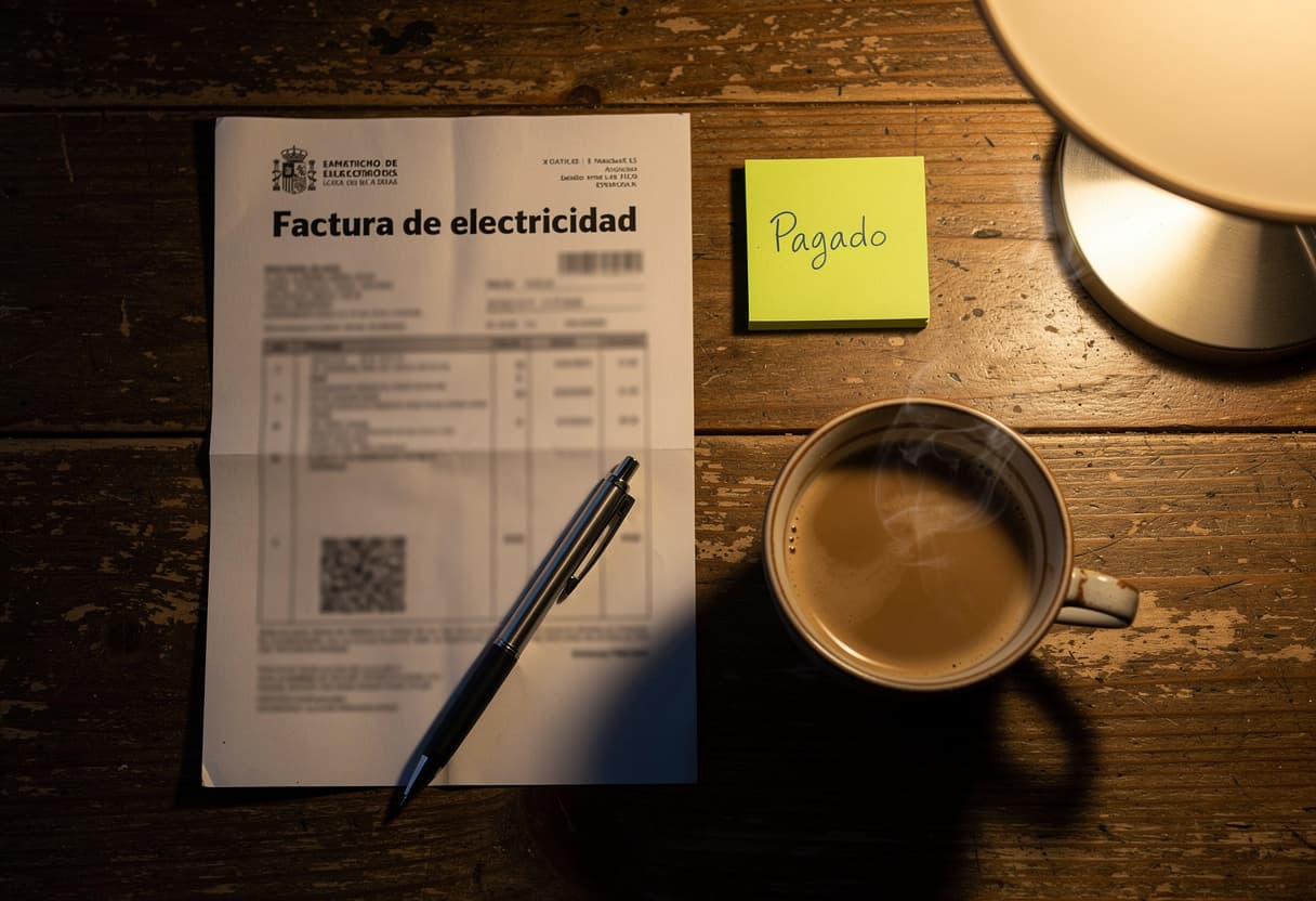 Una factura de la luz sobre la mesa, lista para revisar